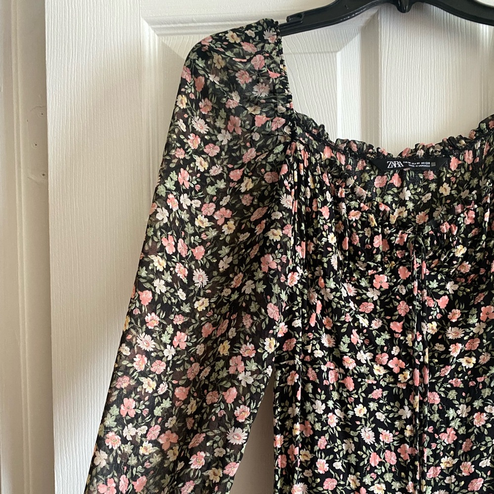 Zara floral midi dress